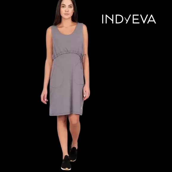 Indygena STOK Dress Sustainable Lenzing™ Jersey Knit Empire Waist Cinching Mauve - Picture 1 of 14